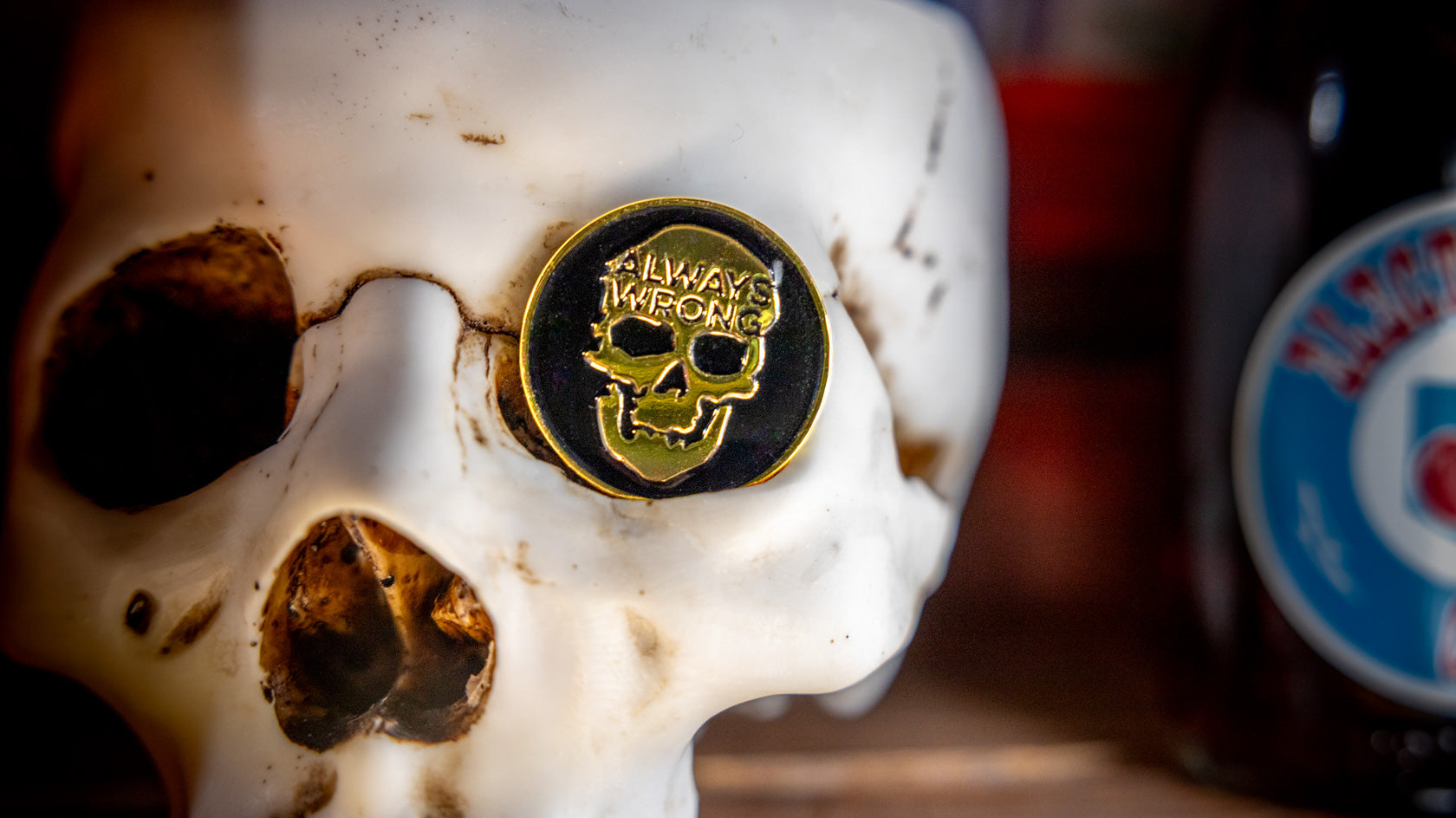 NEW: Customer is Always Wrong Skull Pin